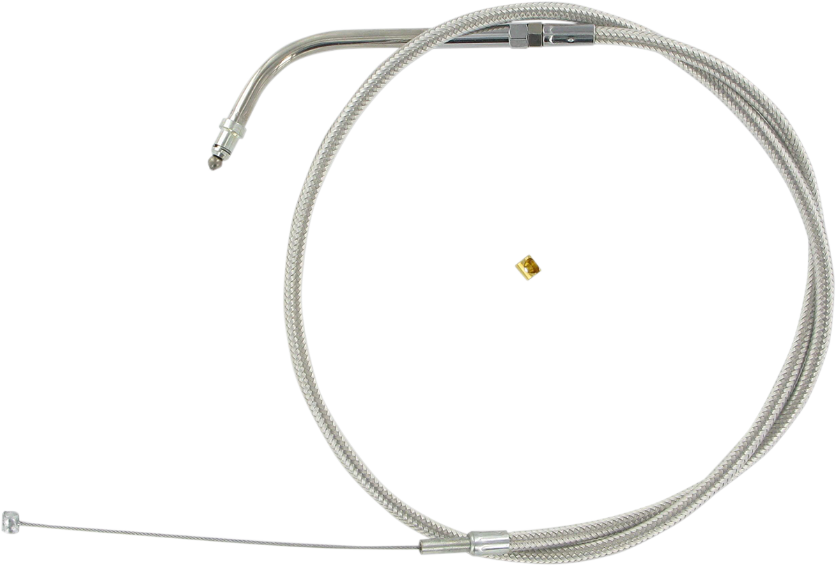 Polished Stainless Steel Braided Throttle Cable - 28-3/4"