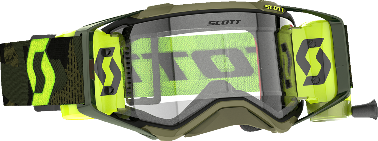 Prospect Super WFS Goggle - Roll-Off - Khaki Green/Neon Yellow - Dual Pane - Clear Lens