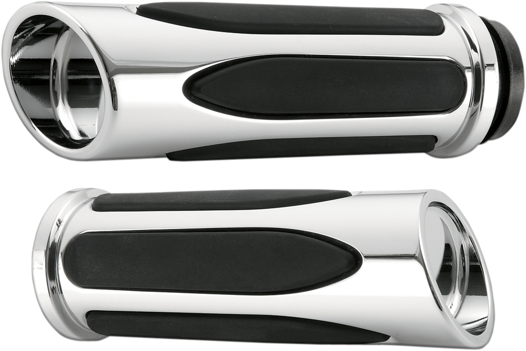 Deep Cut Comfort Series Grips - TBW - Chrome