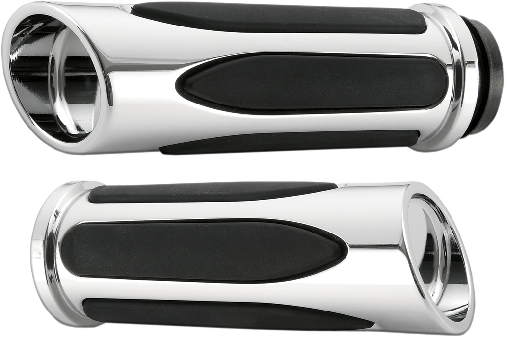 Deep Cut Comfort Series Grips - TBW - Chrome