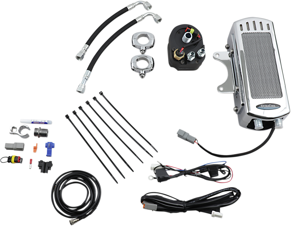 Oil Cooler Kit - Side Mount - Gloss Black - Softail