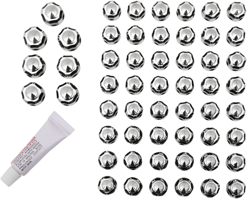 Caps - Engine/Bolt/Cover - Fluted/Spike - Black - M8