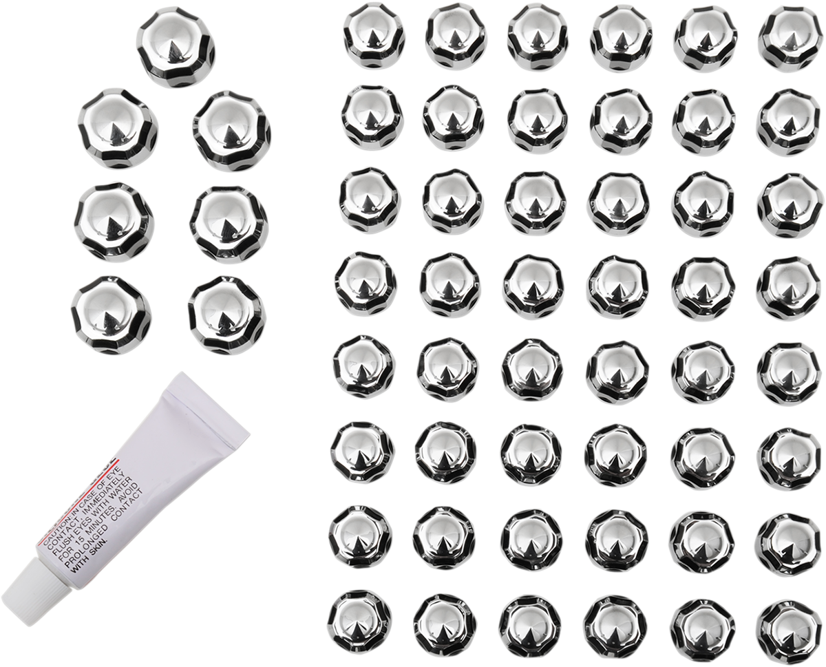 Caps - Engine/Bolt/Cover - Fluted/Spike - Black - M8