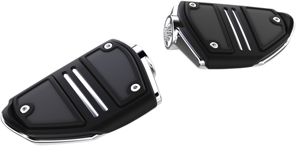 Twin Rail Foot Pegs - With Mount - Chrome