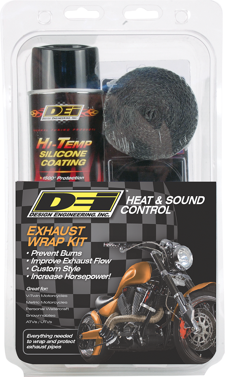 Exhaust Wrap Kit - Tan Wrap w/ White HT Silicone™ Coating