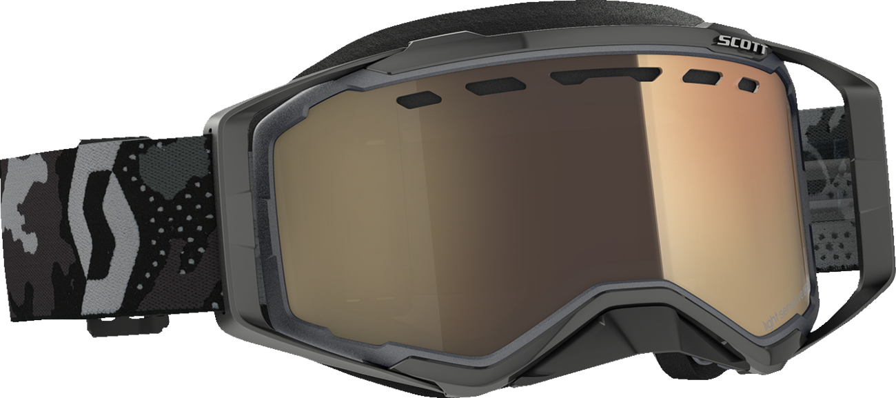 Prospect Snow Cross Goggle - Gray/Orange - Dual Pane - Light Sensitive - Chrome Lens