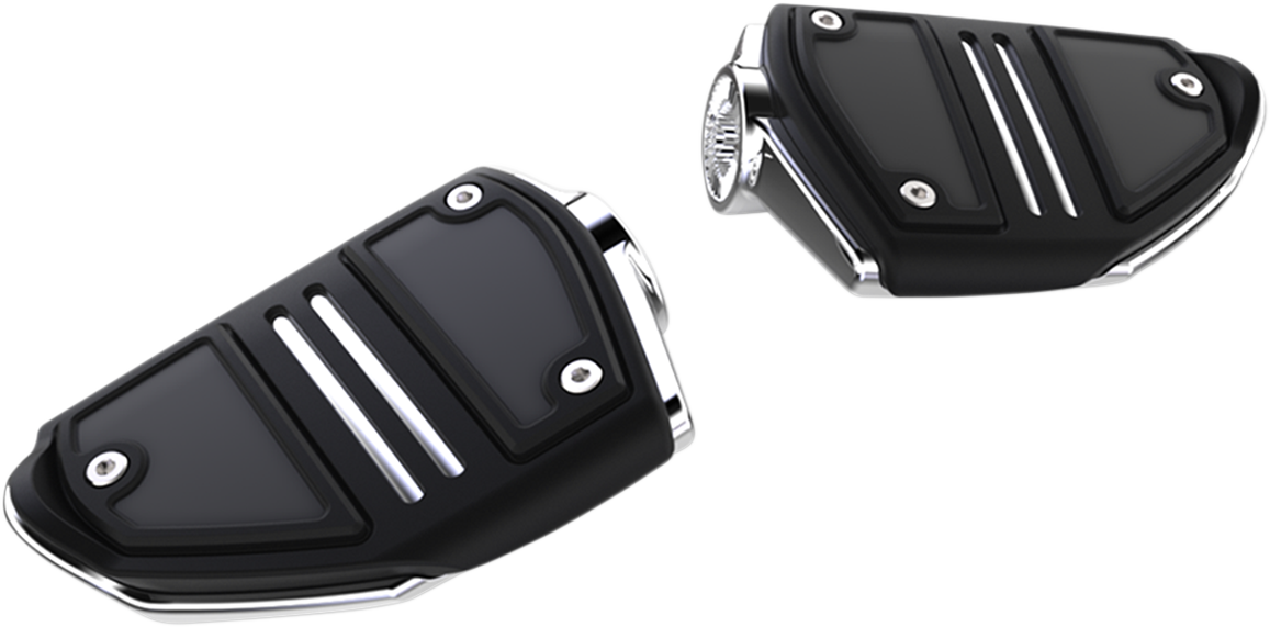Twin Rail Foot Pegs - With Mount - Chrome