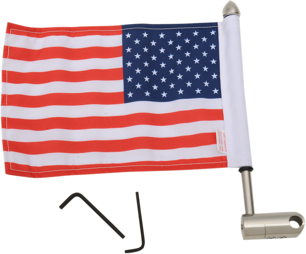 Luggage Rack Flag Mount - 1/2" Round - With 10" X 15" Flag