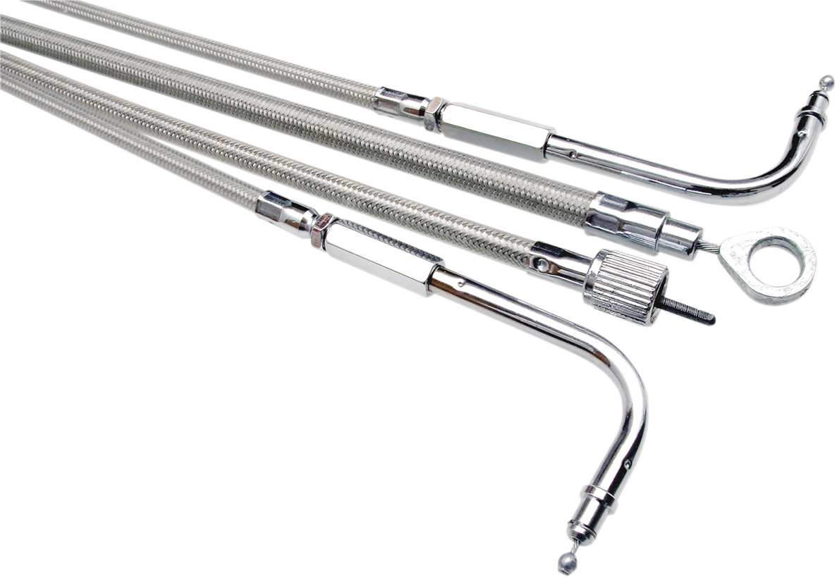 Armor Coat Braided Stainless Steel Speedometer Cable for Harley-Davidson - 40"