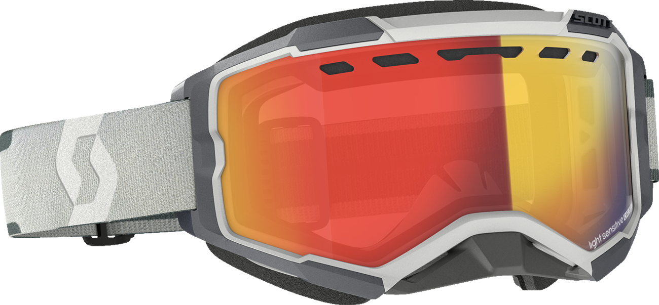 Fury LS Snow Cross Goggle - Light Sensitive - White - Red Chrome Lens