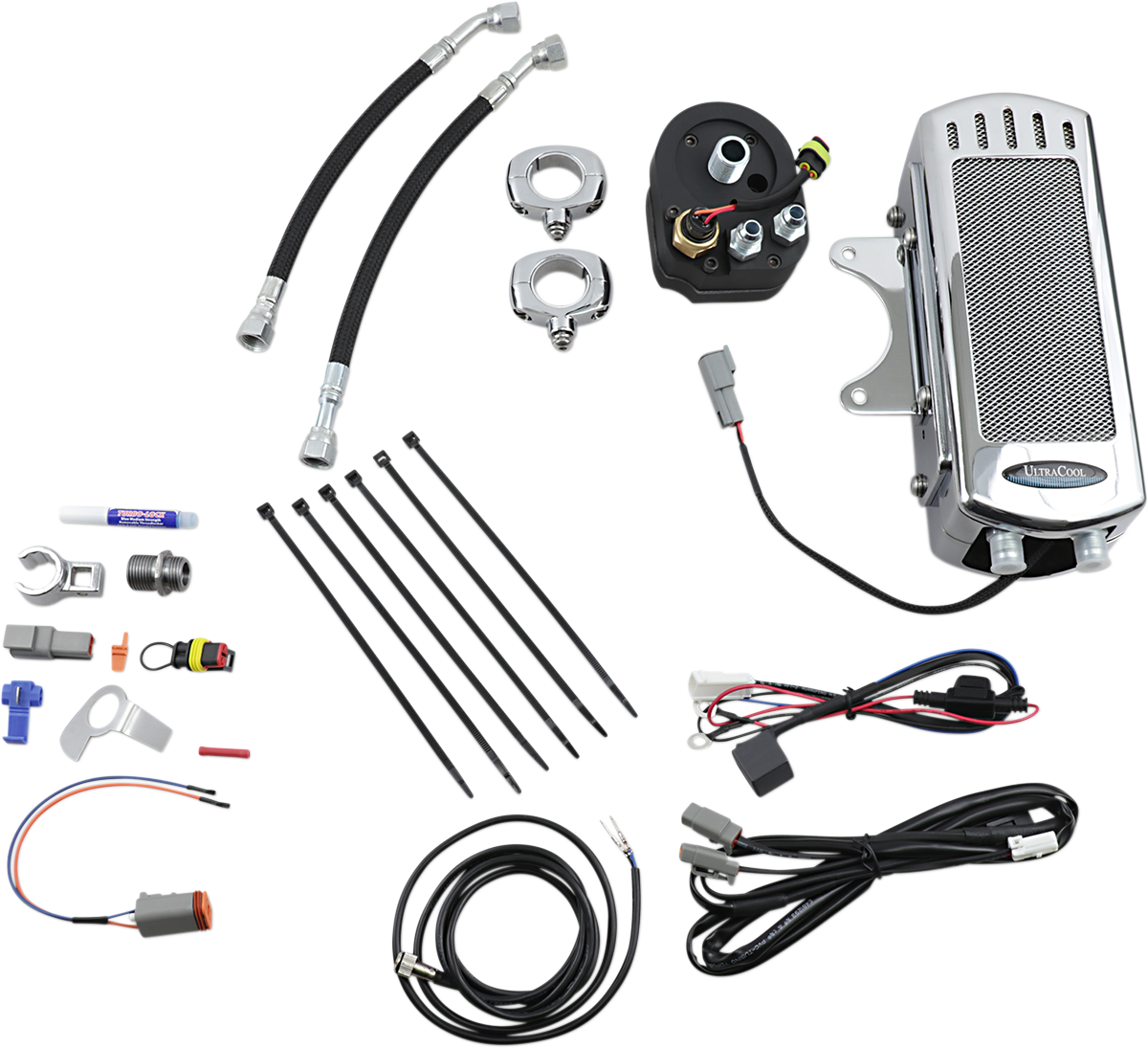 Side Mount Oil Cooler Kit - Gloss Black - FXR/Touring