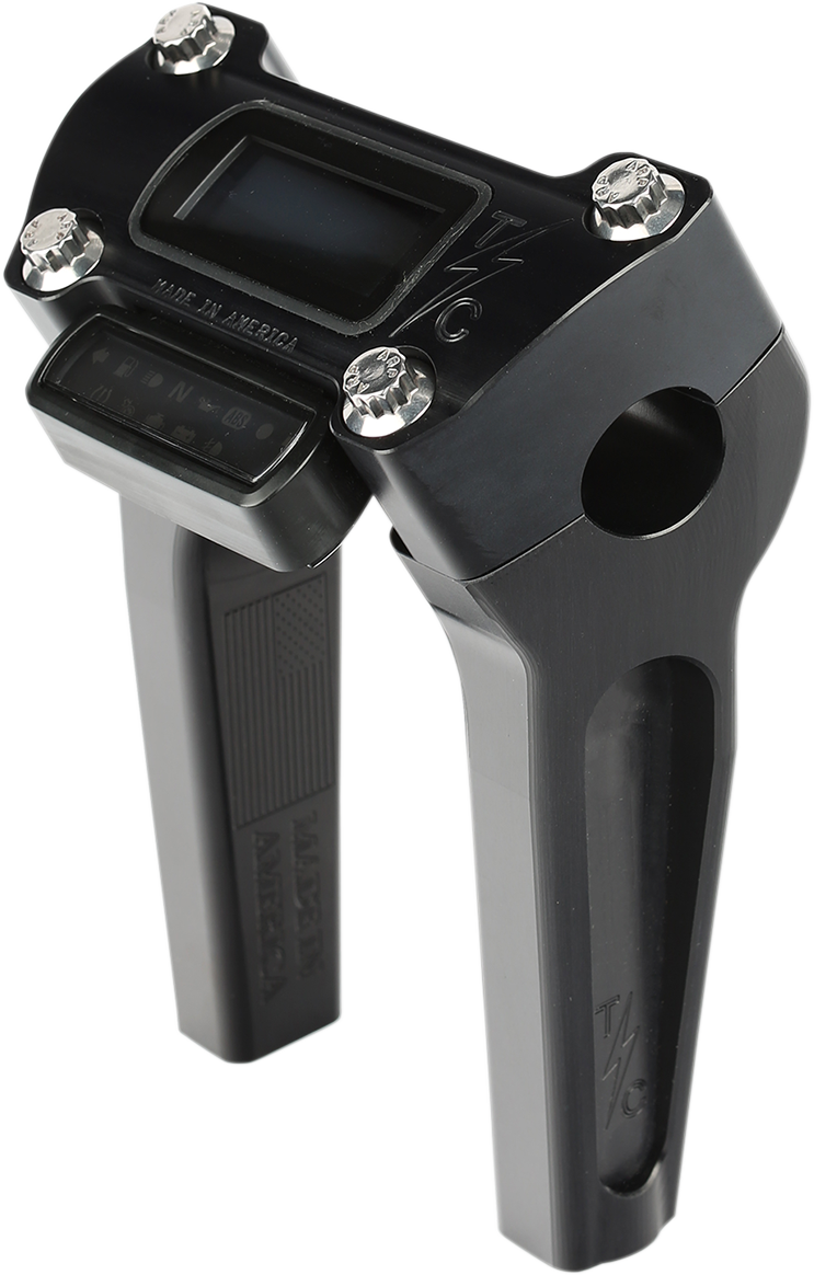 Handlebar Risers - Pull Back - 6-1/2" - Gauge Cutout - Chrome