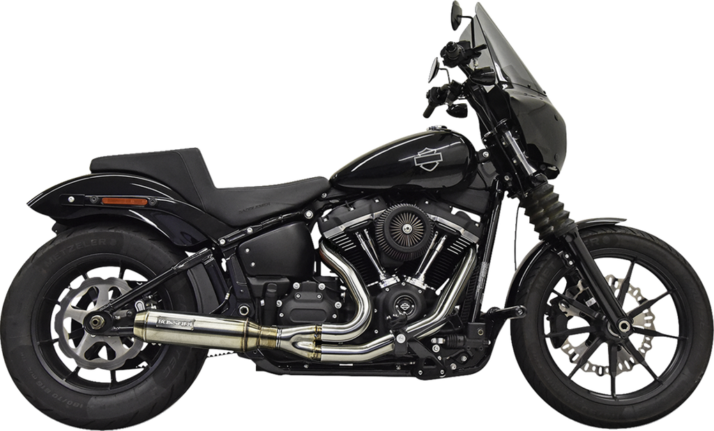 2-into-1 Exhaust System with Superbike Muffler - Stainless Steel - Catalytic Converter - 49 State