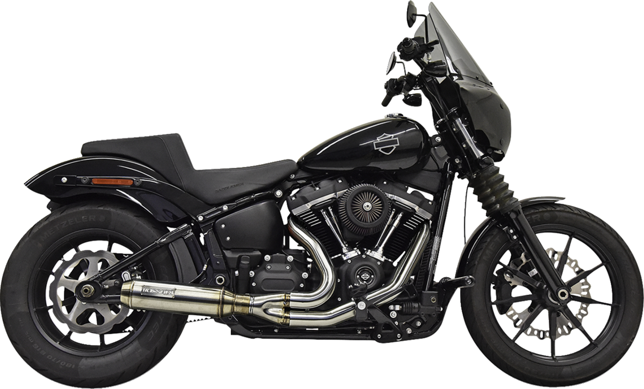 2-into-1 Exhaust System with Superbike Muffler - Stainless Steel - Catalytic Converter - 49 State