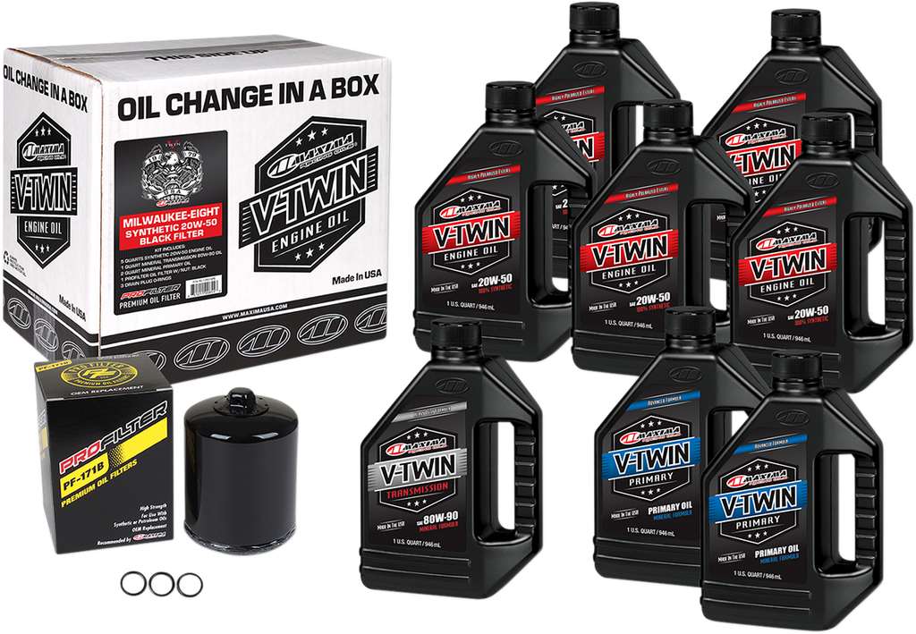 M8 Synthetic 20W-50 Oil Change Kit - Chrome Filter