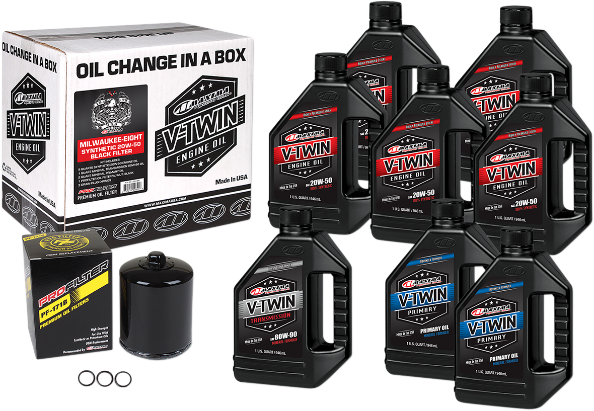 M8 Synthetic 20W-50 Oil Change Kit - Chrome Filter