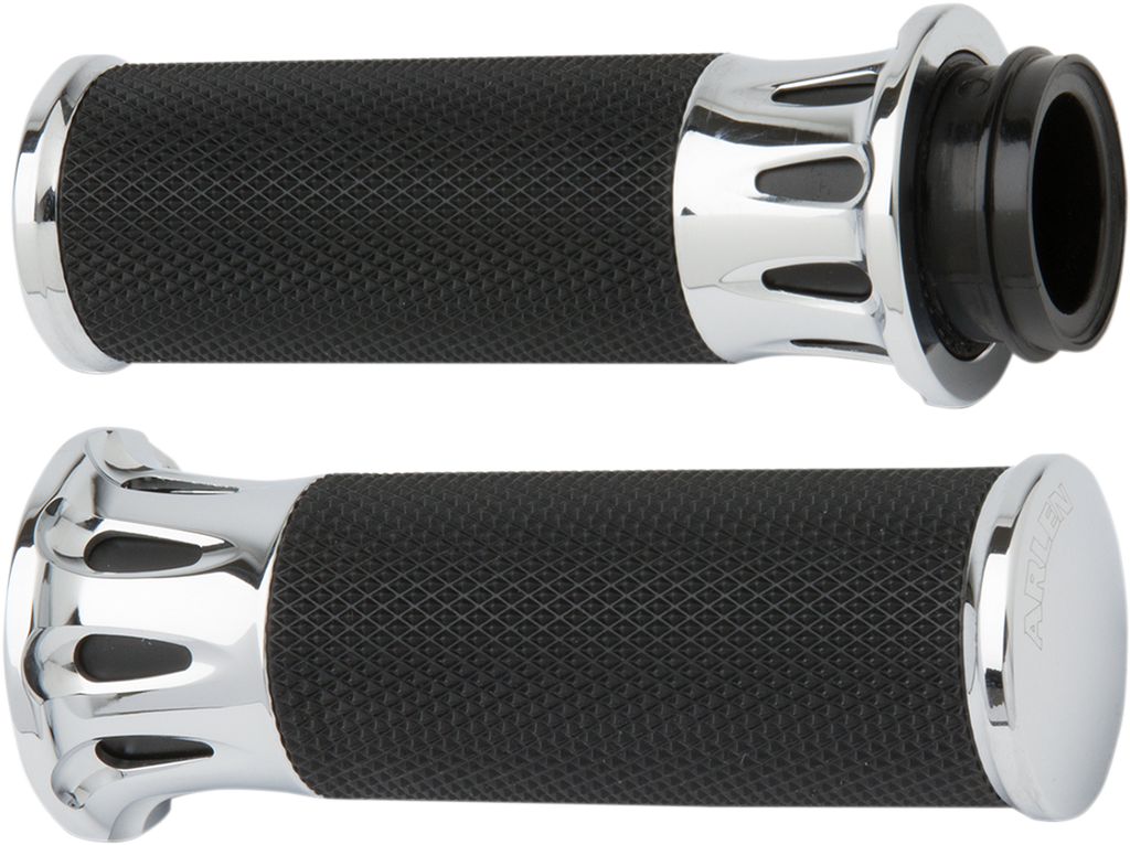 Fusion Deep Cut Grips - TBW - Chrome
