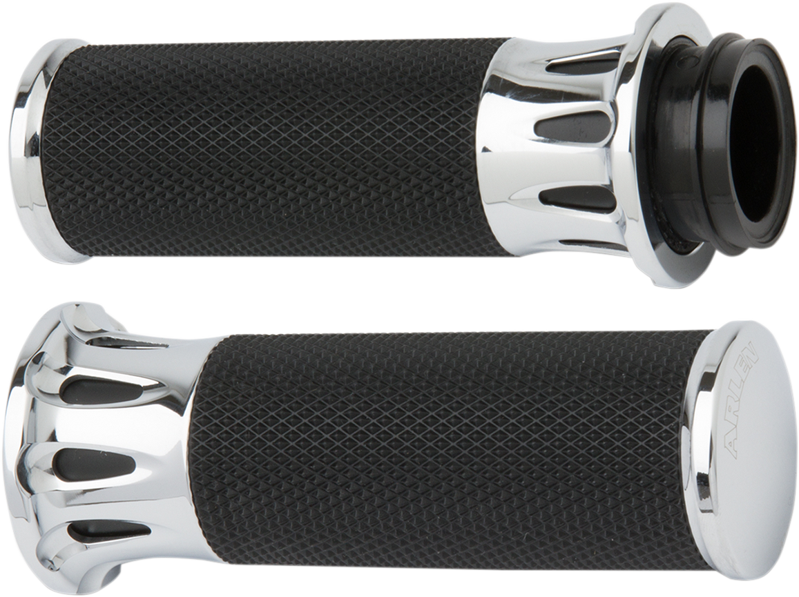 Fusion Deep Cut Grips - TBW - Chrome