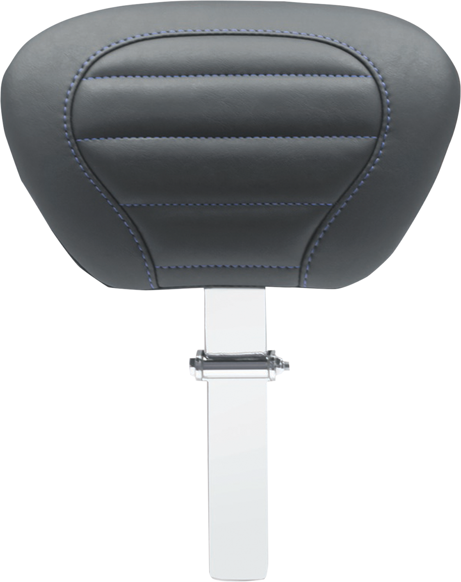 Deluxe Driver Backrest - Black w/ Sky Blue Stitching - FLT/FLH '08-'25