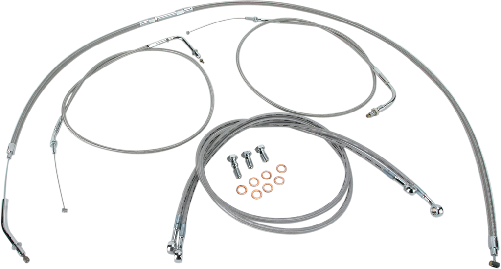 Stainless Handlebar Cable/Line Kit - 18"-20" - '04-'07 Roadstar