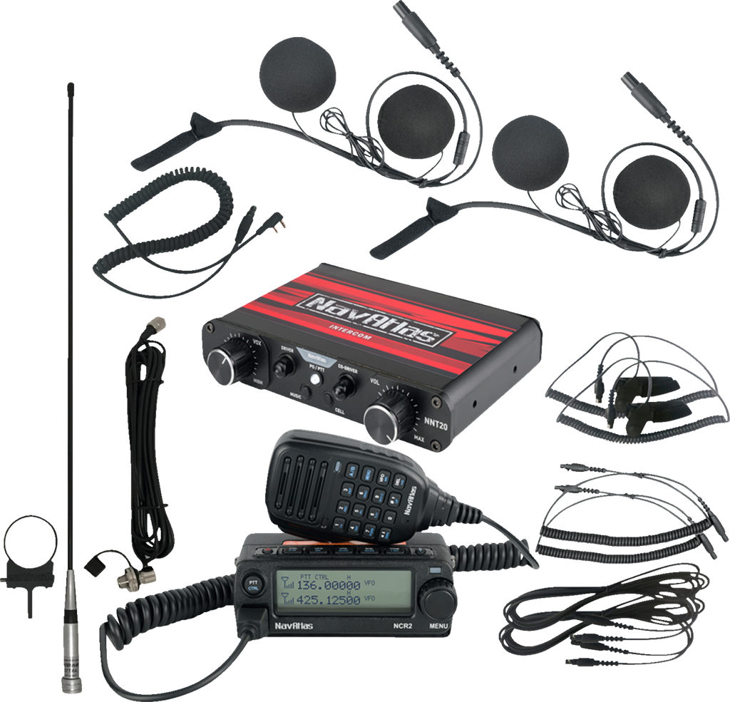 Intercom/Radio and In-Helmet Headset Kit - 2-Seat - Black