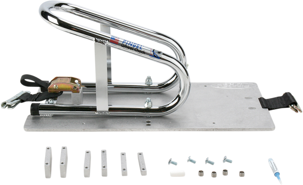Wheel Chock - Series E-Track - Floor Mount - Removable - Chrome - 3-1/2"