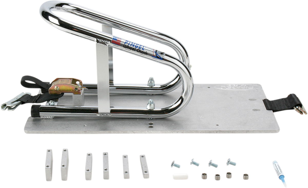 Wheel Chock - Series E-Track - Floor Mount - Removable - Chrome - 3-1/2"