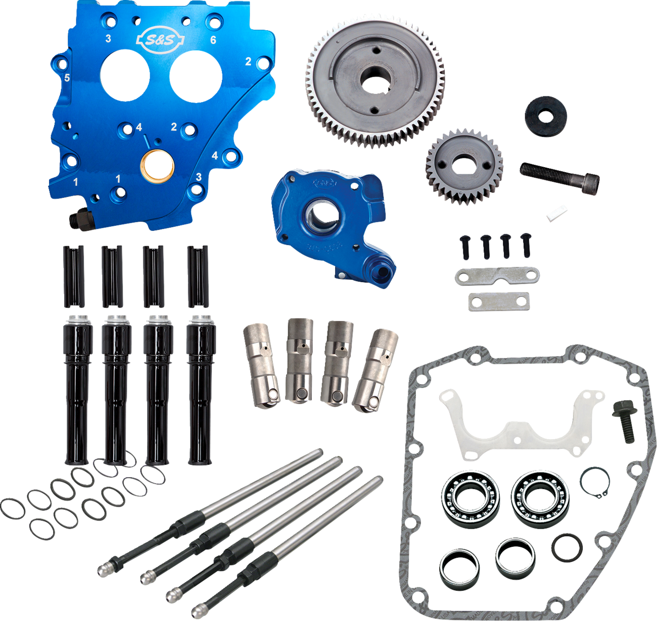 Cam Chest Kit without Cams - Gear Drive - Oil Cooled - Chrome Pushrods - Twin Cam