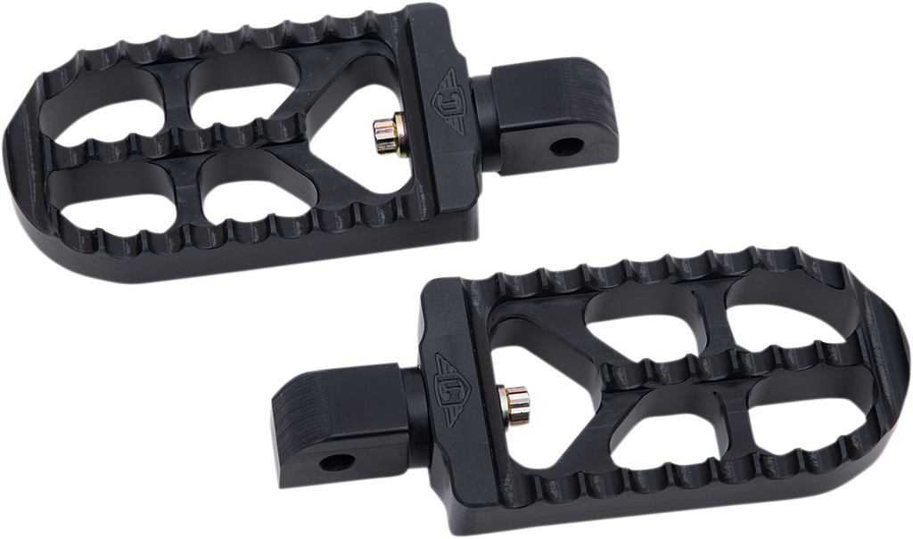 Serrated Foot Pegs - Black - Long