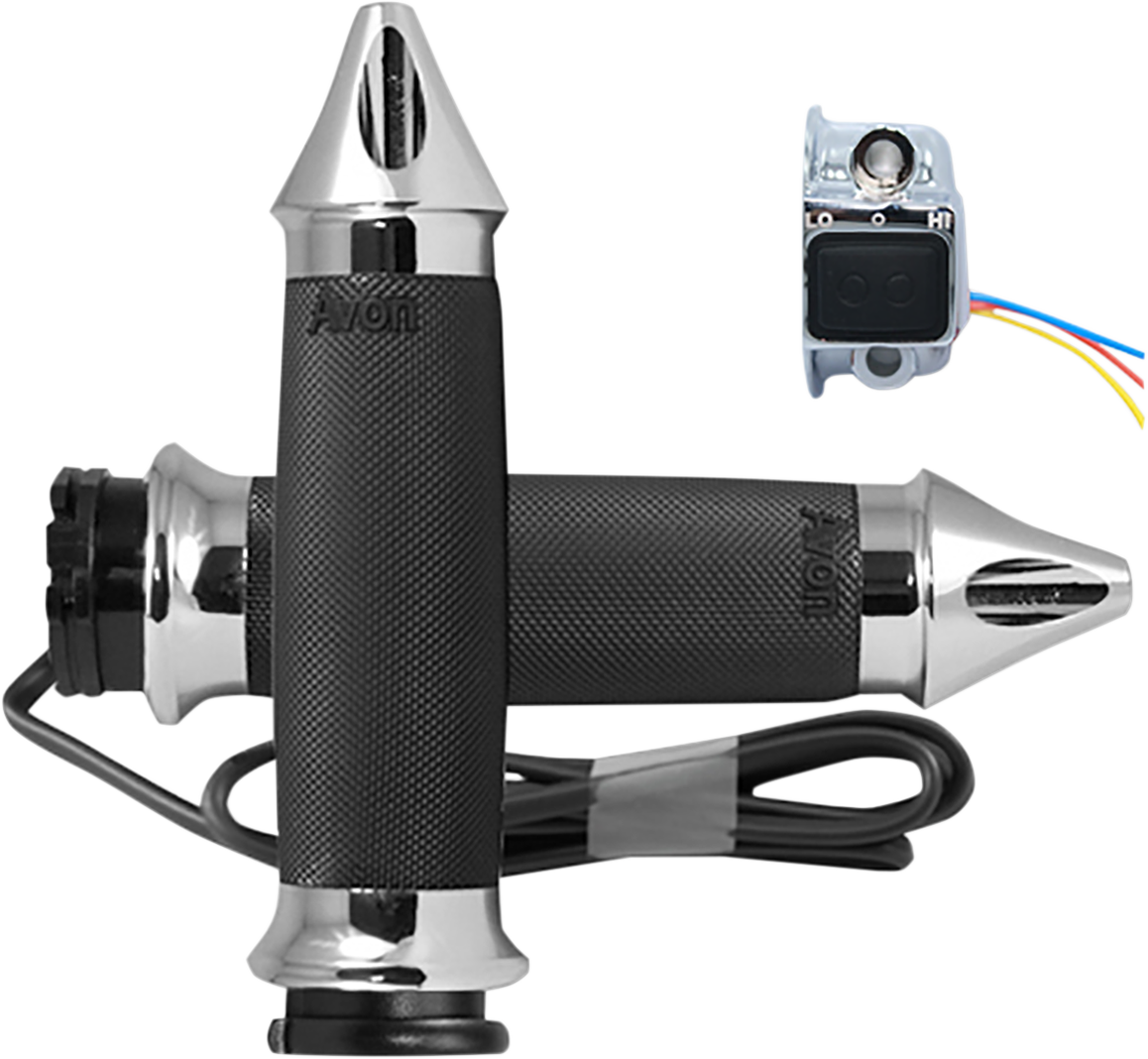 Heated Grips - Custom Contour - Spike - Indian - Chrome