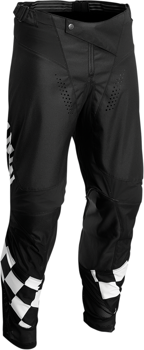 Hallman Differ Cheq Pants - Black/White - US 28