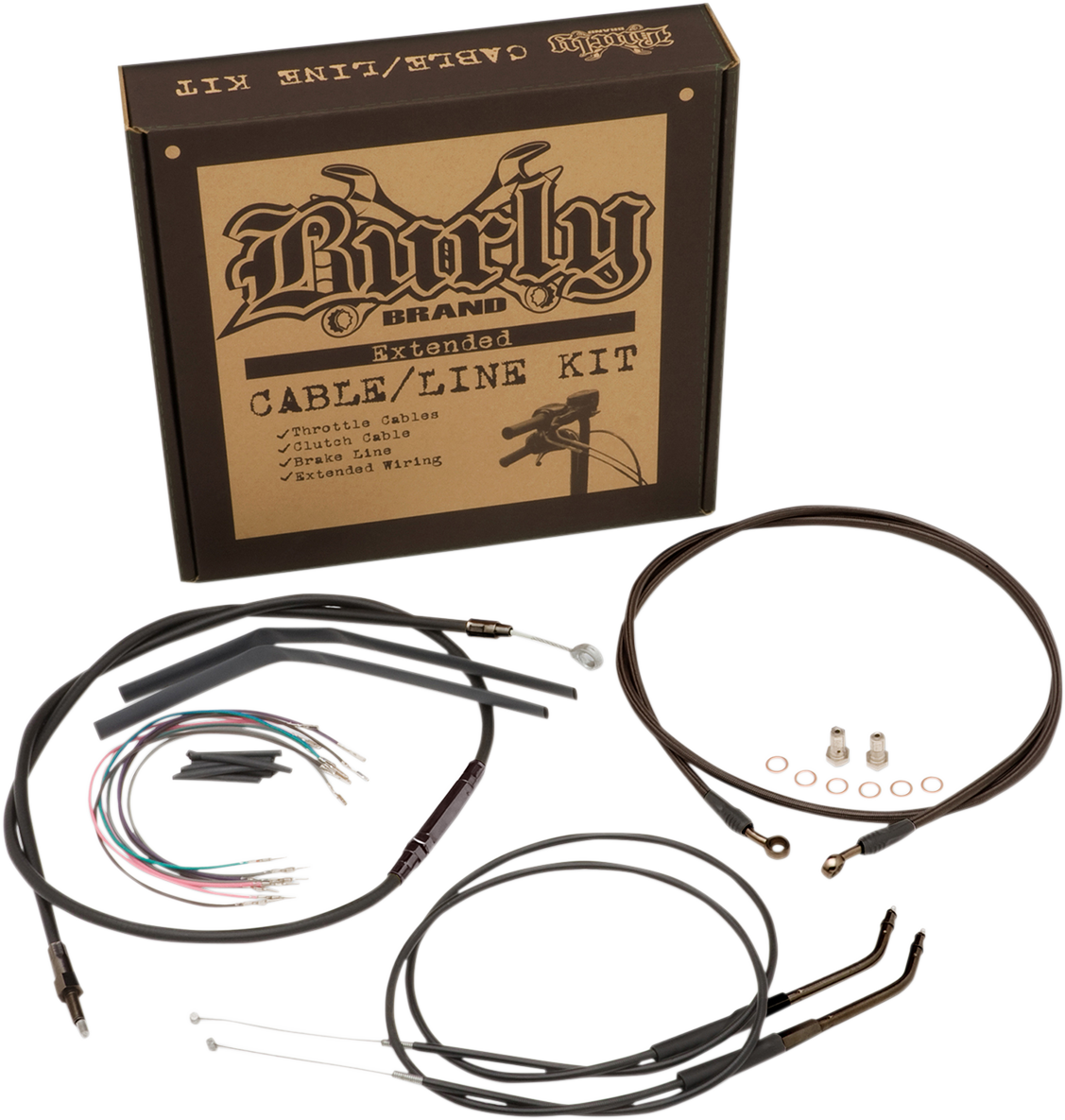Jail Bar Cable Kit - 14" Handlebars - Black Vinyl - '18-'23 FXFB
