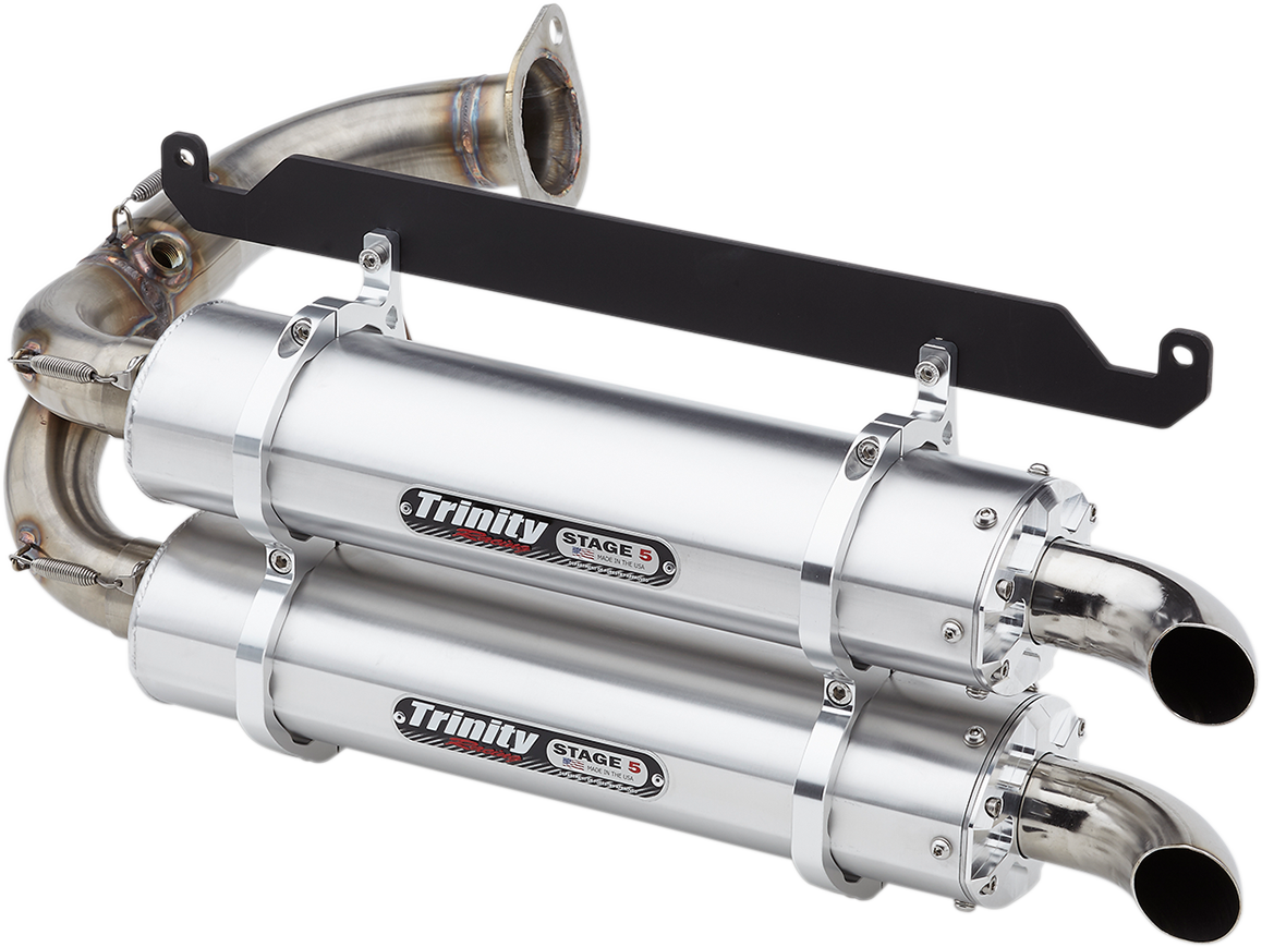Stage 5 Slip-On Dual Muffler - Brushed Aluminum
