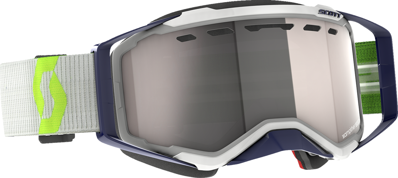Prospect Snow Cross Goggle - Blue/Red - Dual Pane - Enhancer Blue Chrome Lens