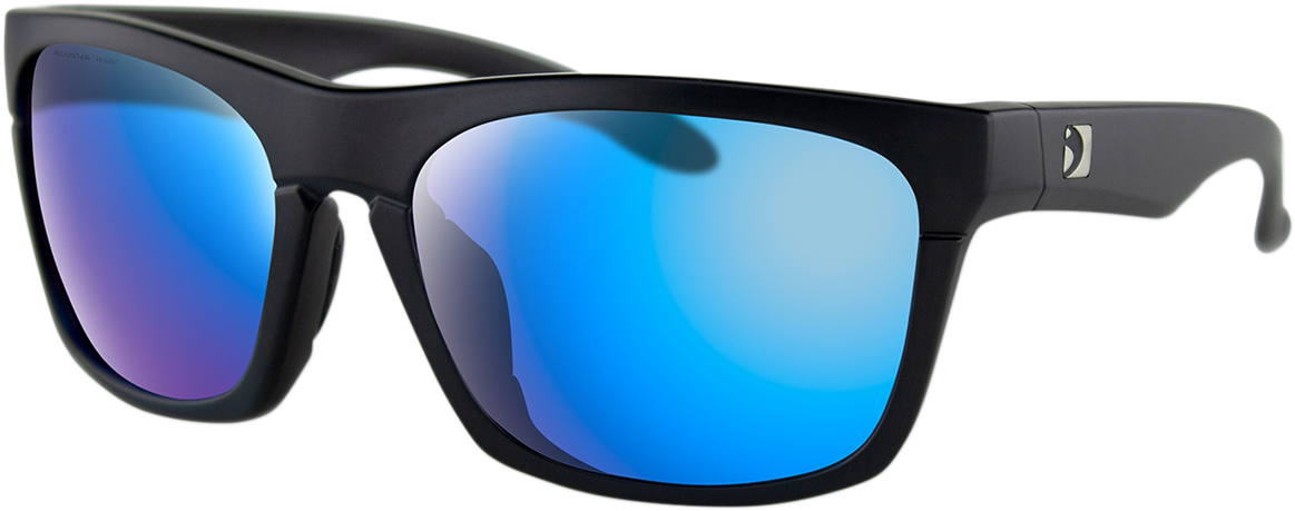 Route Sunglasses - Matte Gray - Purple HD Light Blue Revo Mirror Lens