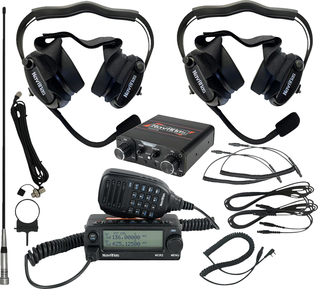 Intercom/Radio and Headset Kit - 2-Seat - Black