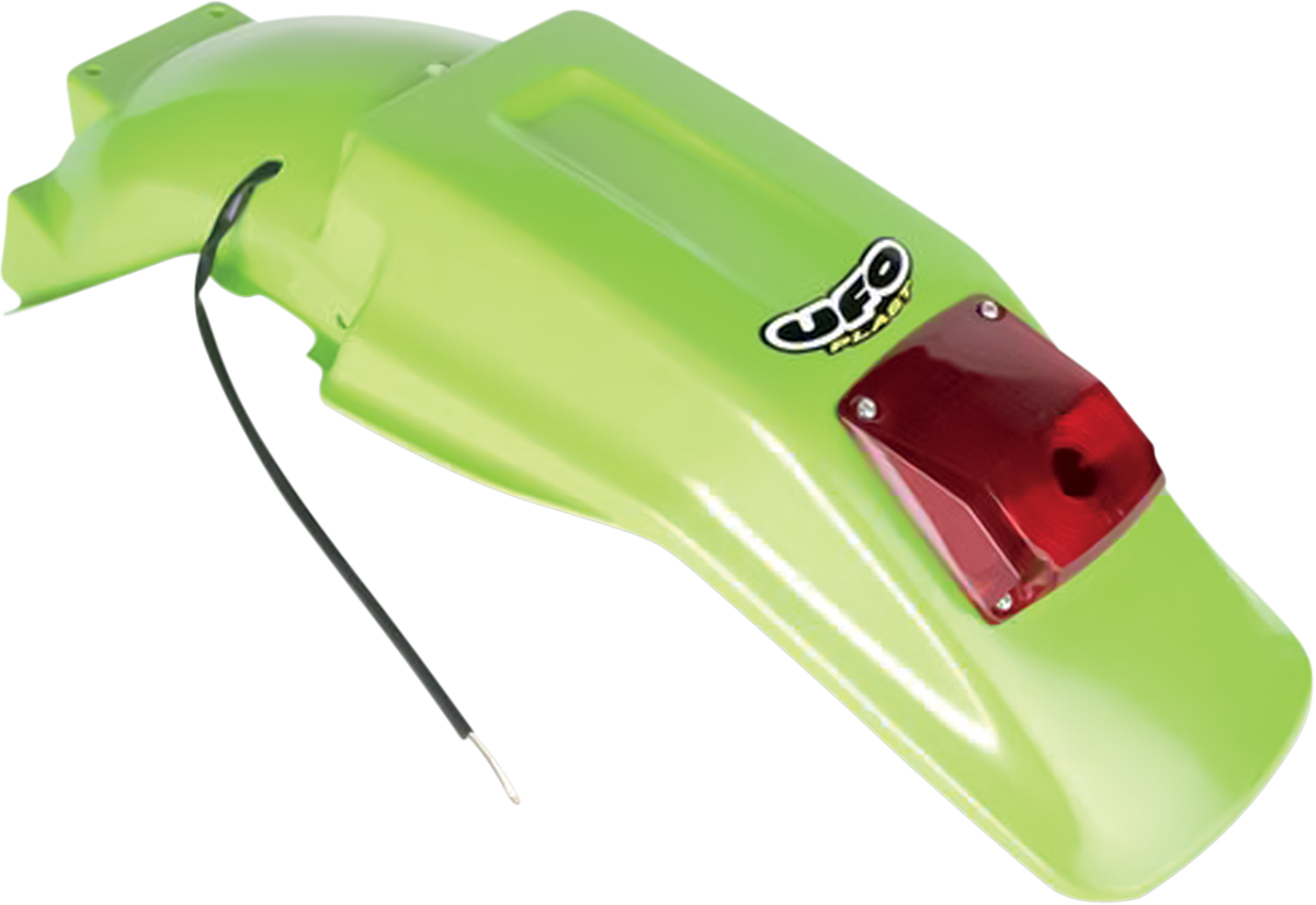 Enduro Rear Fender with Tail Light - Silver/Black
