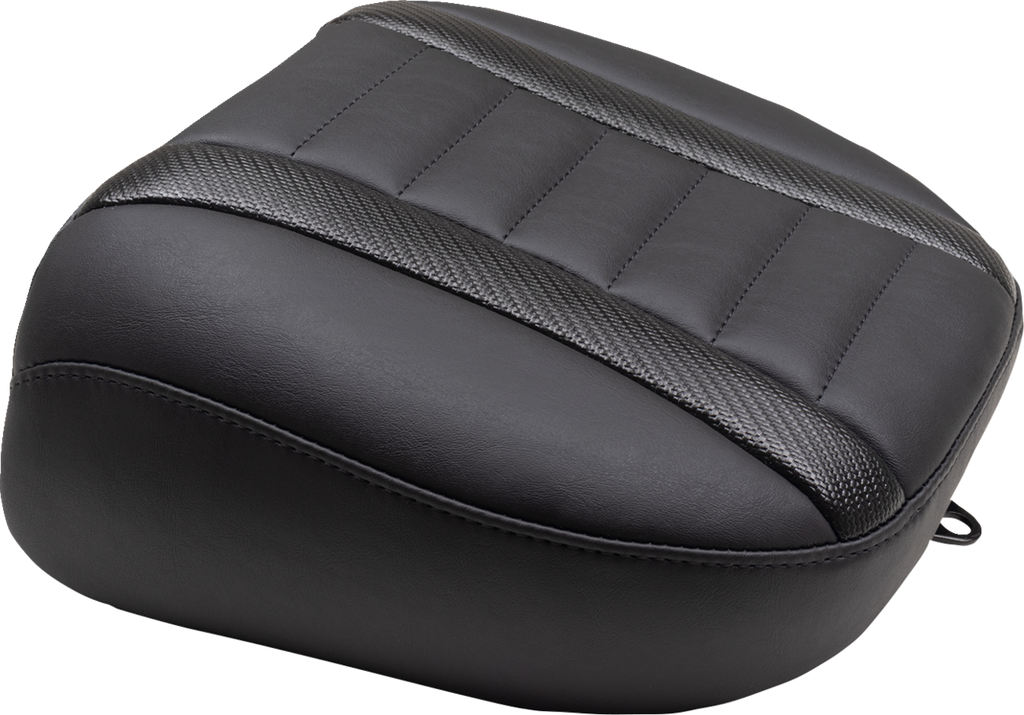 Deluxe Touring Passenger Seat - Gun Metal Stitch - Carbon Fiber Inlay - FLH/FLT '23-'24