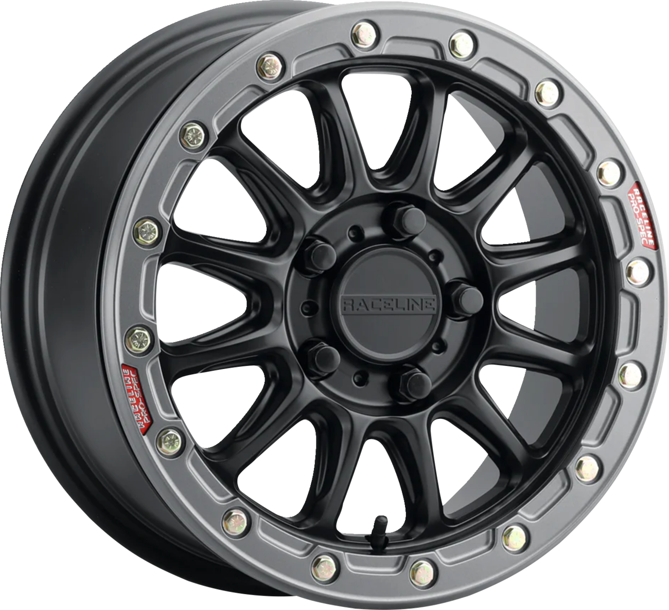 Wheel - Alpha - Front/Rear - Gun Metal/with Gloss Red Ring - 15x7 - 5/114.3 - 3+4 (+25 mm)