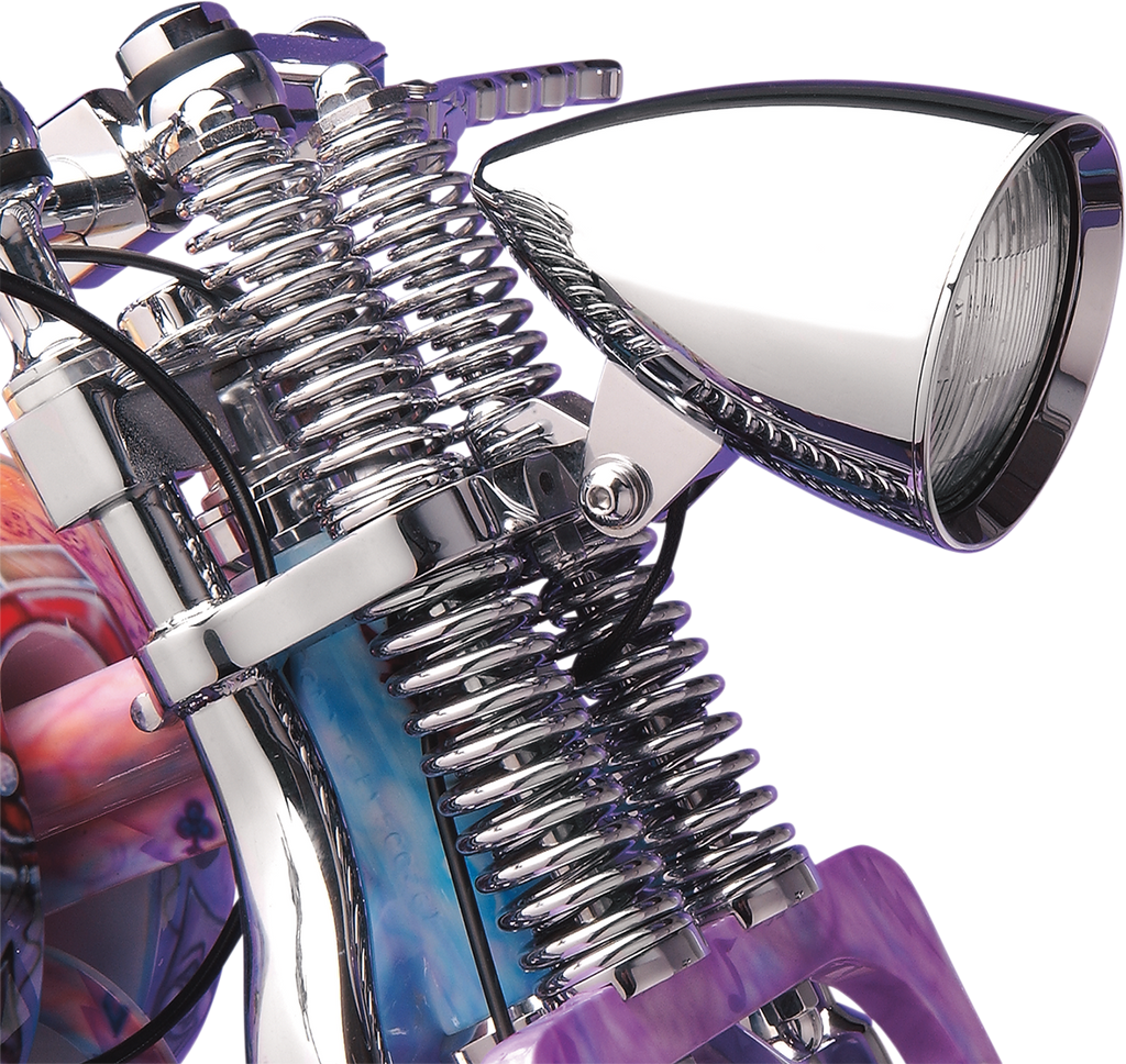 4 1/2" Headlight Housing - Chrome - Concours Rocket Smooth