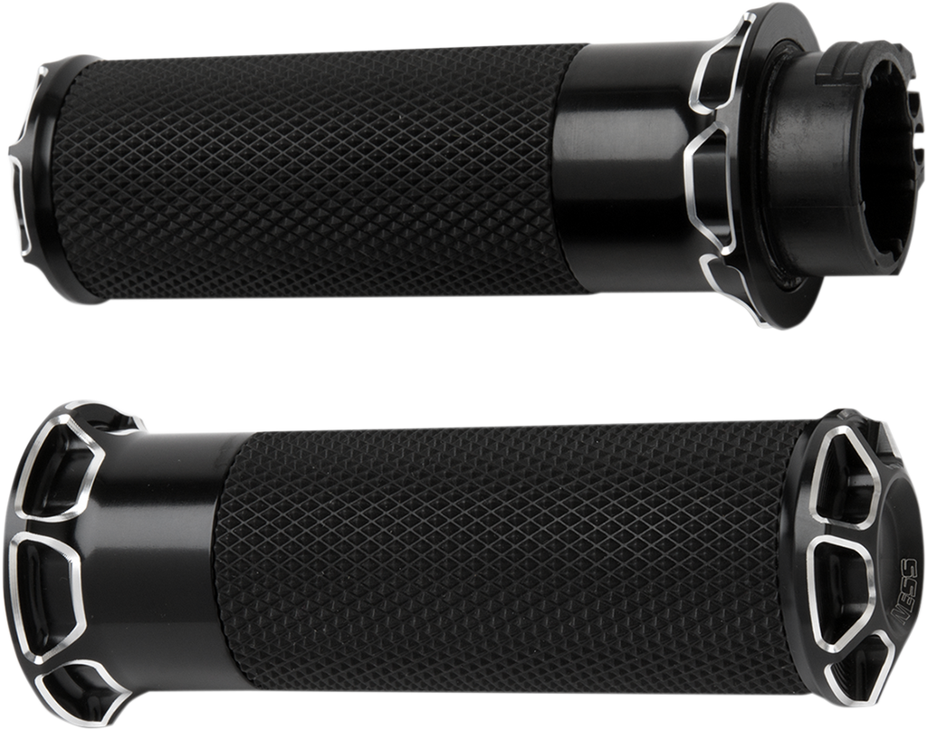 Beveled Grips - Cable - Chrome