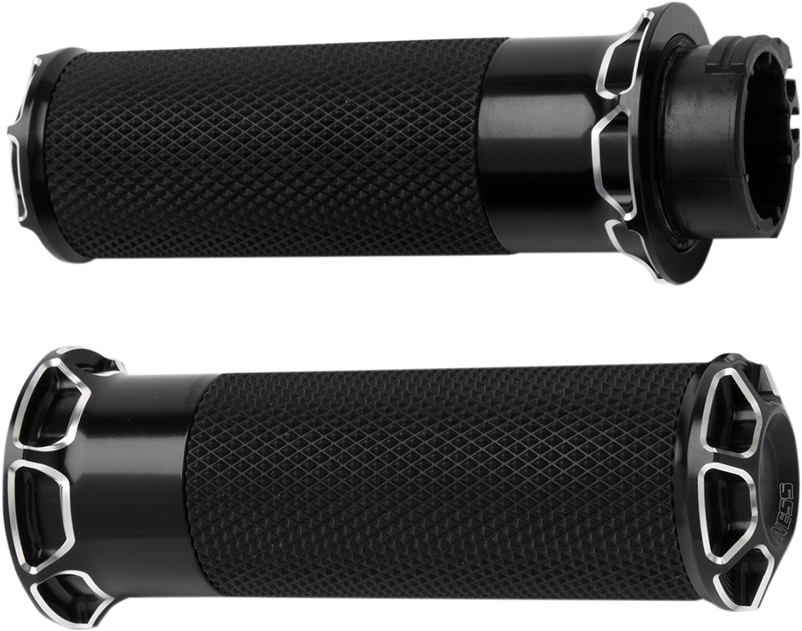 Beveled Grips - Cable - Chrome