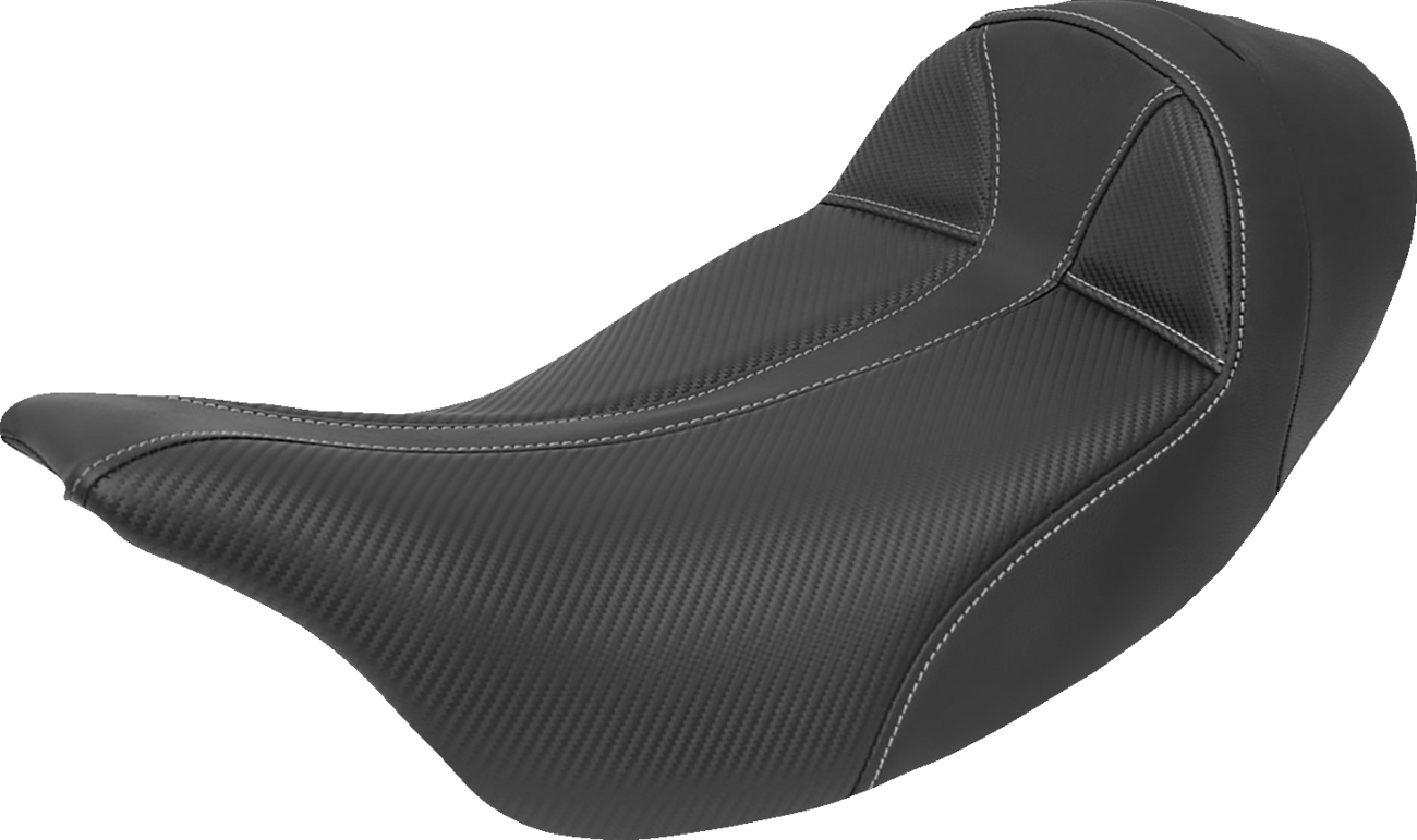 Dominator Solo Seat - w/o Backrest - Black w/ Gray Stitching - FLHT/FLTR '97-'07