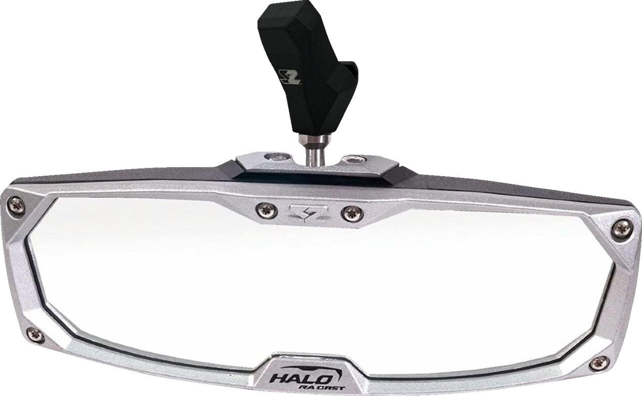 Mirror - Halo R - Rear View - Rectangle - Black w/Silver Bezel - Each - CF Moto