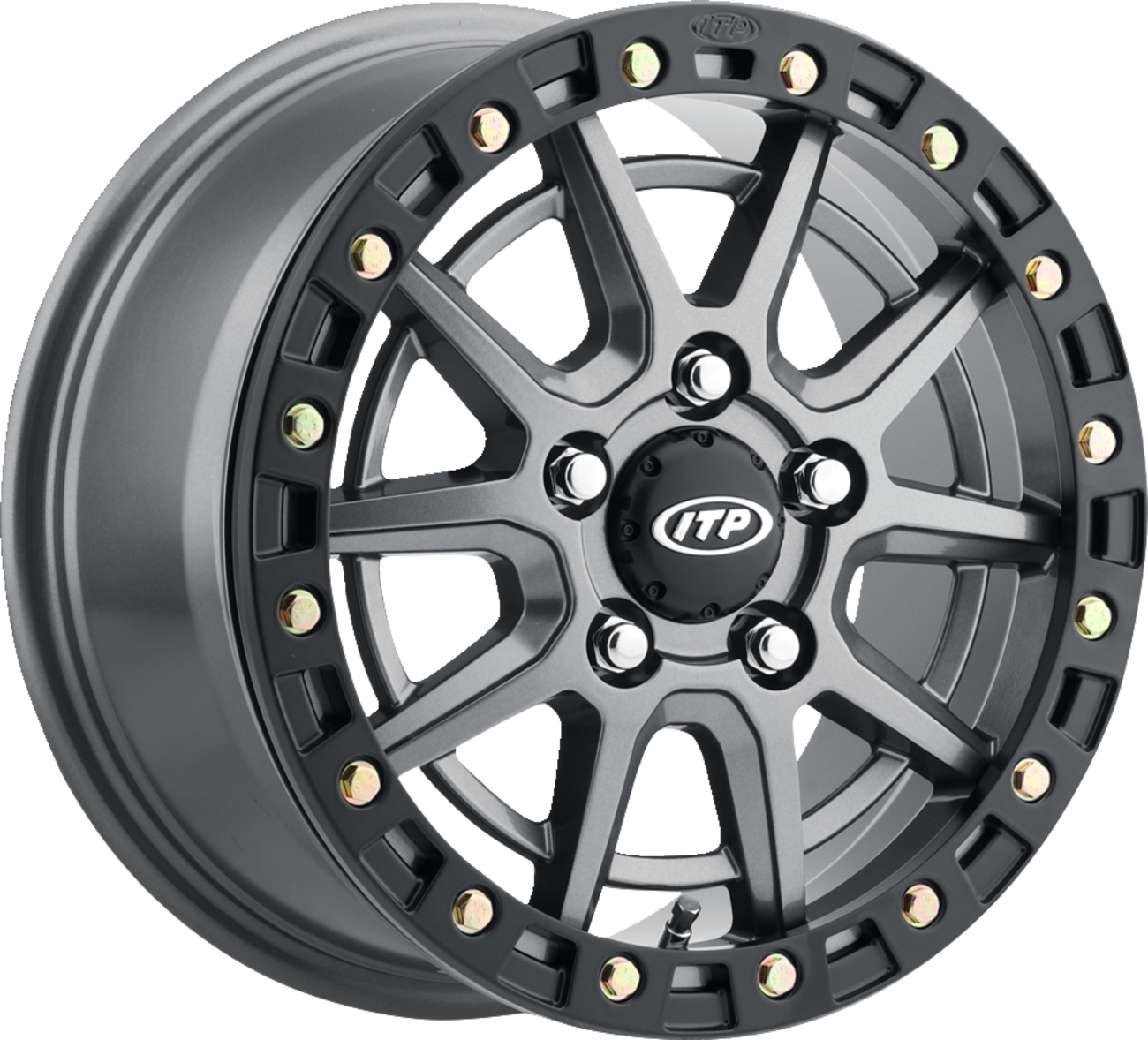 Wheel - SD10 Beadlock - Front/Rear - Gray w/Black Ring - 15x7 - 5/4.5 - 6+1