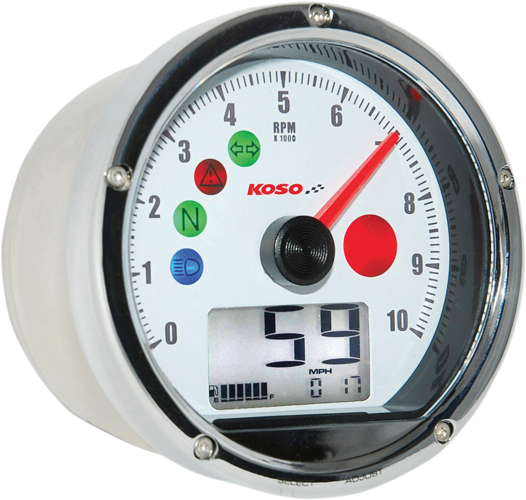TNT-01 Electronic Speedometer/Tachometer - Black Face - Black Housing - 3" Diameter x 1.75" D