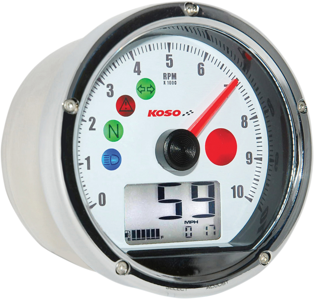 TNT-01 Electronic Speedometer/Tachometer - Black Face - Black Housing - 3" Diameter x 1.75" D