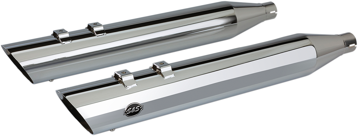 Slash Cut Slip-On Mufflers - Chrome
