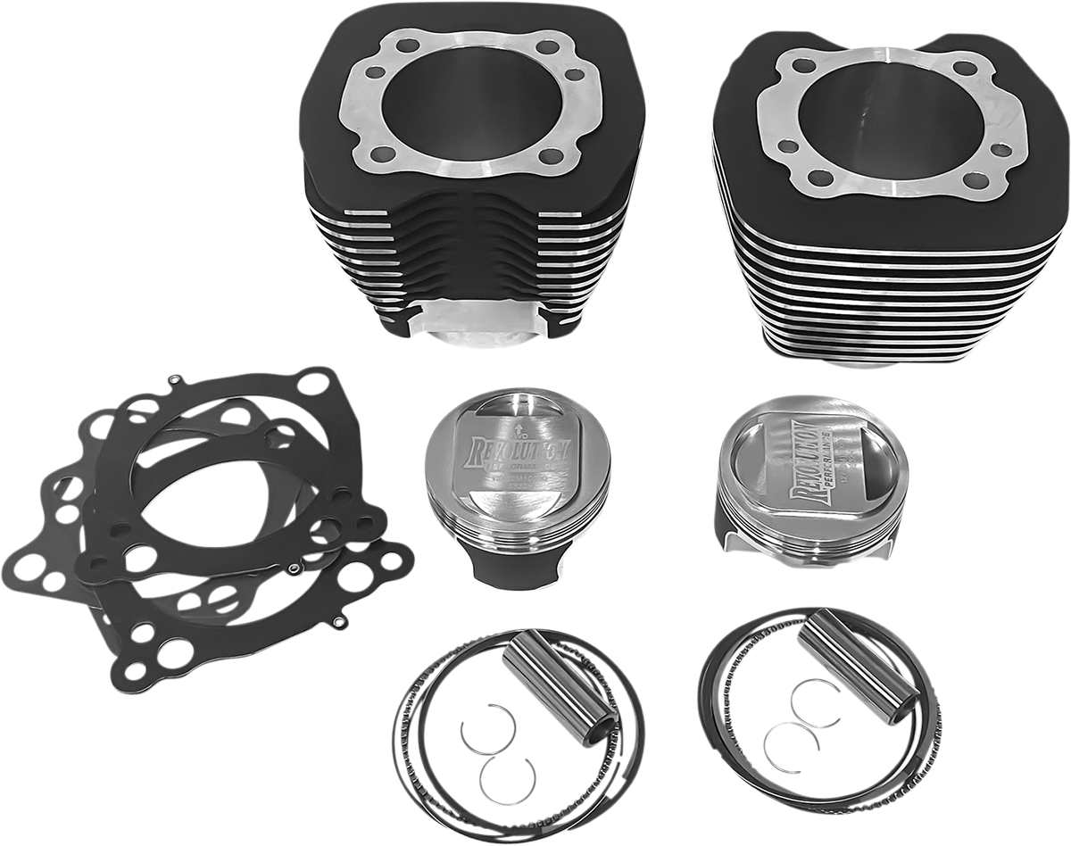 Cylinder Kit - 139" - Black with Highlighted Fins - 107" M8
