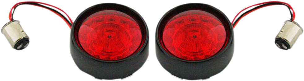 Bullet Turn Signal - 1157 - Gloss Black - Red Lens